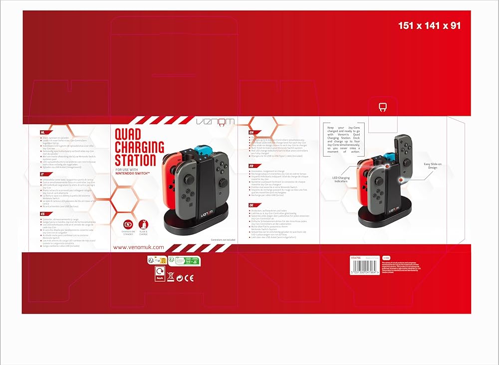 Amazon.com: Venom Switch Joy-Con Quad Charging Station